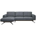 ECKSOFA in Struktur Dunkelgrau  157/262 cm  - Dunkelgrau/Schwarz, Design, Textil/Metall (157/262cm) - Novel
