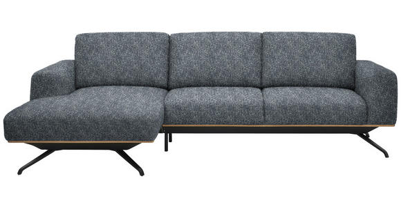 ECKSOFA  in Struktur Dunkelgrau  157/262 cm  - Dunkelgrau/Schwarz, Design, Textil/Metall (157/262cm) - Novel