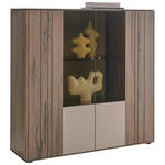 HIGHBOARD Buchefarben, Sandfarben  120/119/41 cm  - Sandfarben/Buchefarben, Design, Glas/Holz (120/119/41cm) - Johann Jakob
