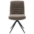 STUHL  in Stahl Flachgewebe Metall, Textil  - Dunkelbraun/Graubraun, Design, Textil/Metall (50/93/69cm) - Dieter Knoll