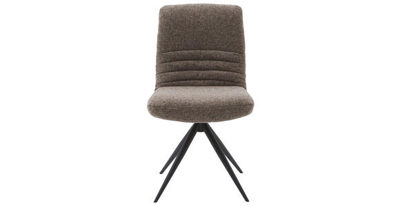 STUHL in Stahl Flachgewebe Metall, Textil - Dunkelbraun/Graubraun, Design, Textil/Metall (50/93/69cm) - Dieter Knoll