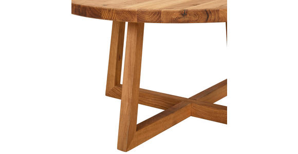COUCHTISCH Eiche massiv 80/80/40 cm rund Eichefarben  - Eichefarben, Trend, Holz (80/80/40cm) - Linea Natura