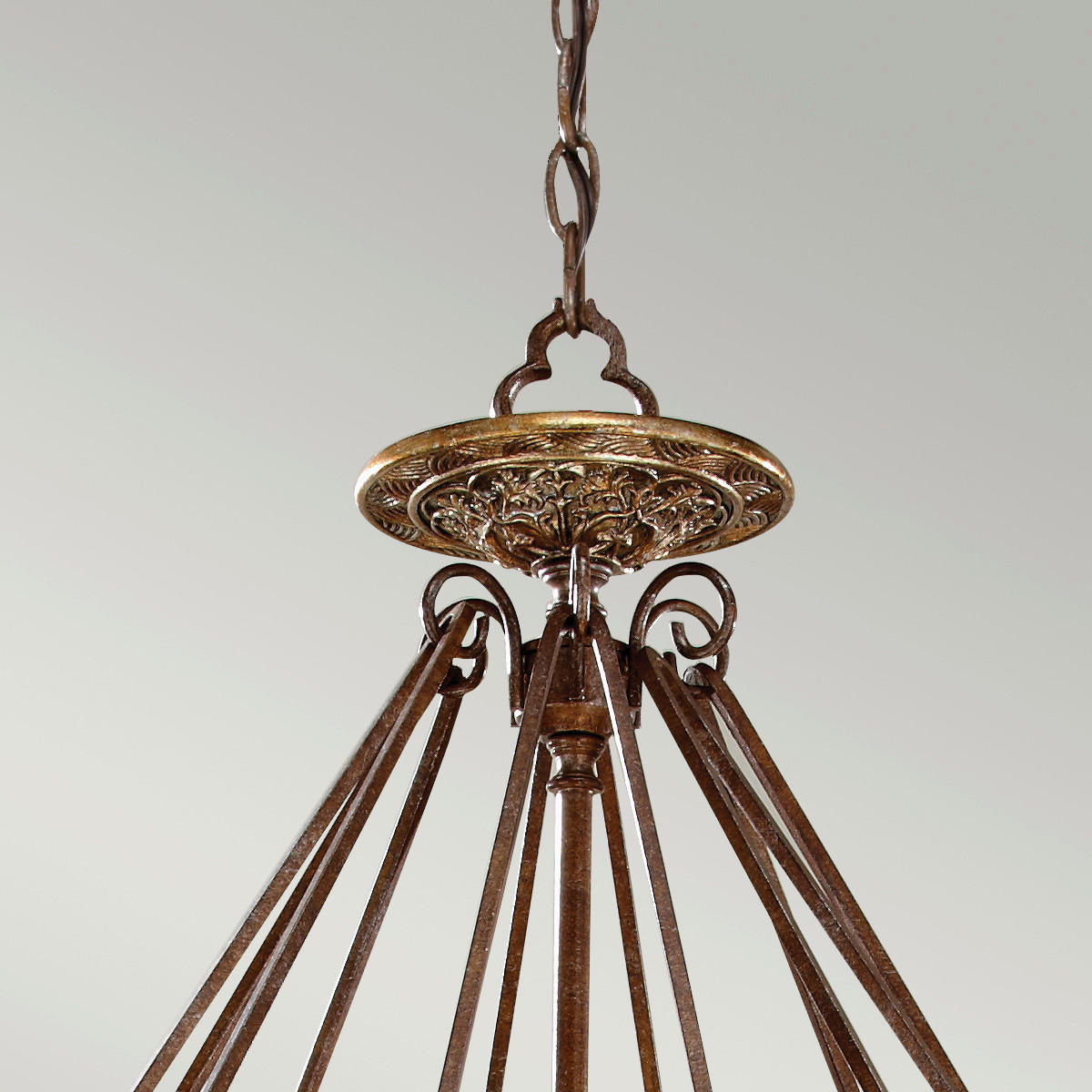 KRONLEUCHTER 81.9/123.7 cm    - Bronzefarben, Konventionell, Glas/Metall (81.9/123.7cm) - Elstead Lighting