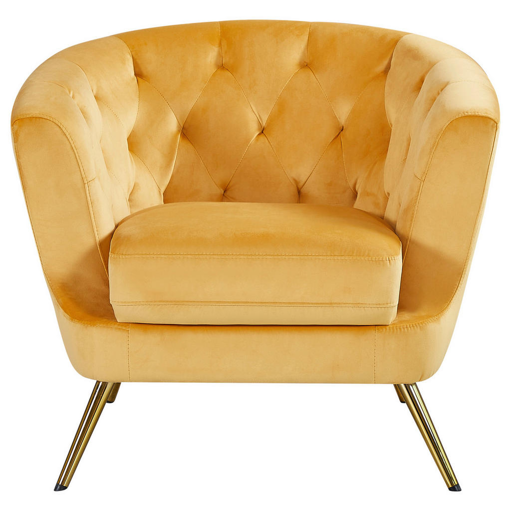 Polstersessel Mit Armlehnen Lita Samtbezug Gelb