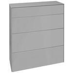 KOMMODE Imola  in 82/89/42 cm  - Hellgrau/Schwarz, Design, Glas/Holzwerkstoff (82/89/42cm) - Novel