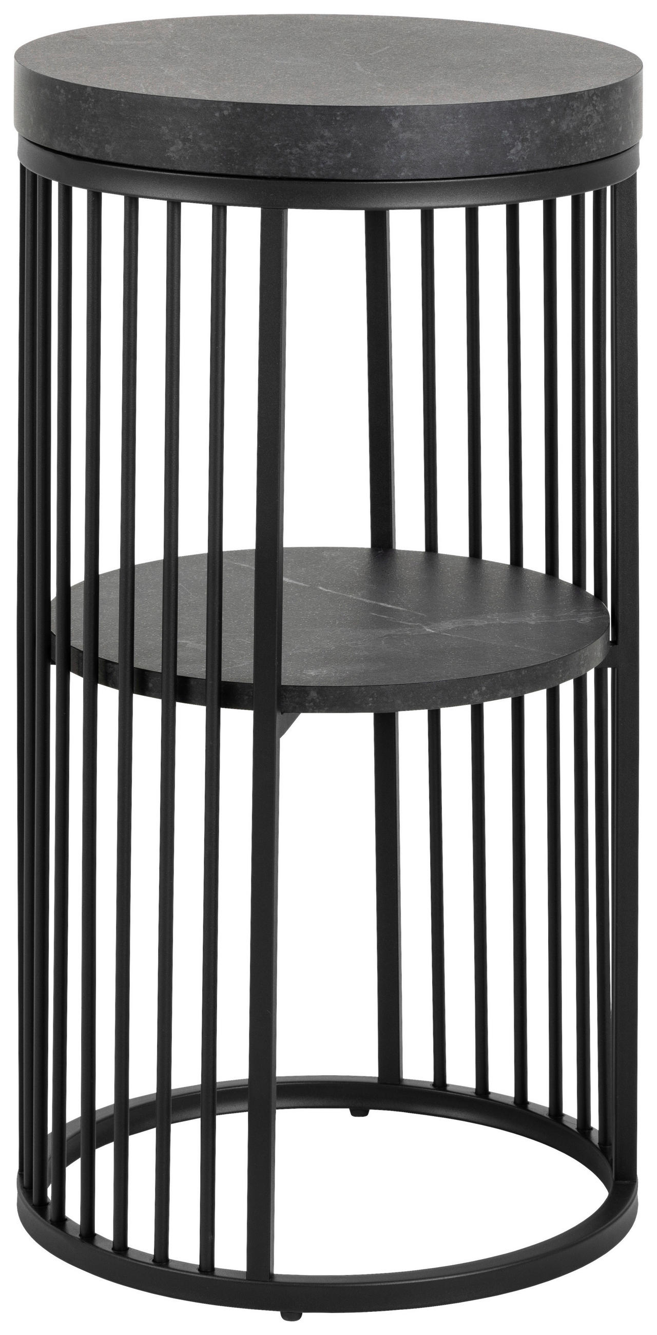 BEISTELLTISCH Schwarz rund  - Schwarz, Design, Holzwerkstoff/Metall (35/65cm)