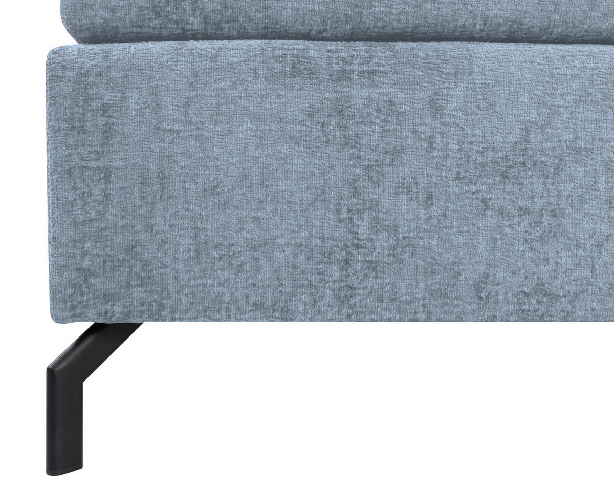 BOXSPRINGBETT 140/200 cm  in Hellblau  - Schwarz/Hellblau, Design, Textil/Metall (140/200cm) - Esposa