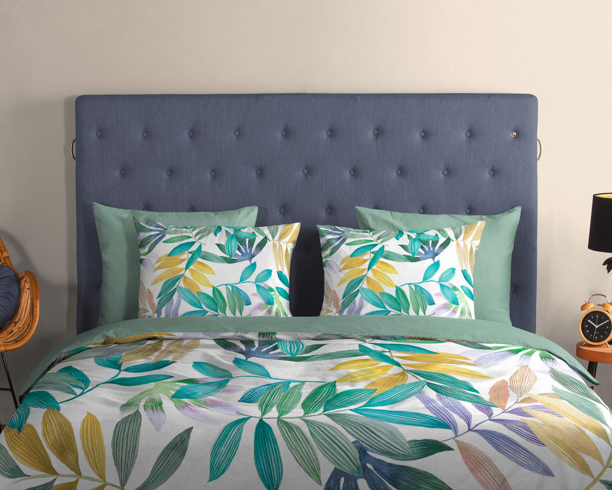 WENDEBETTWÄSCHE Good Morning Renforcé 140/200 cm  - Salbeigrün/Multicolor, Design, Textil (140/200cm)
