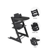 HOCHSTUHL-SET Tripp Trapp Bundle Schwarz Black  - Schwarz, Basics, Holz (46/79/49cm) - Stokke
