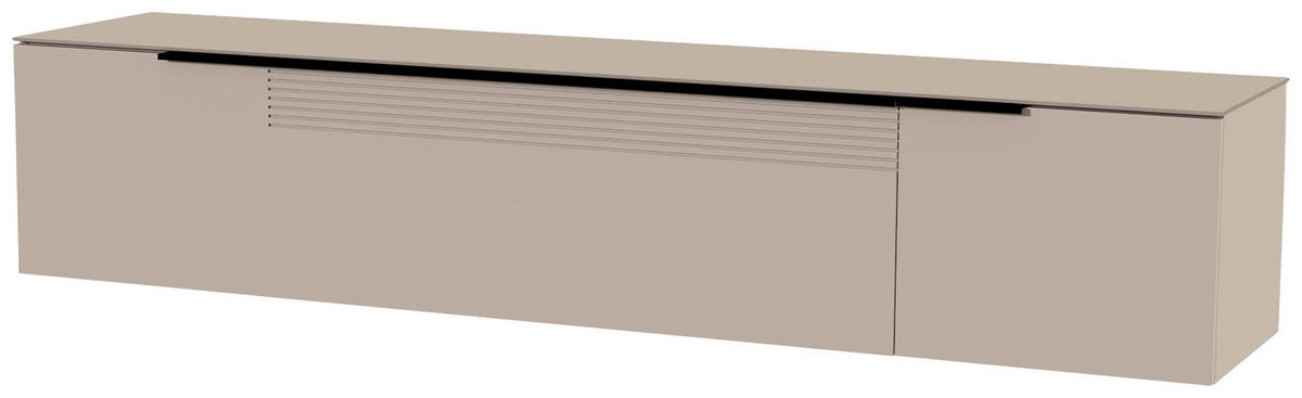 LOWBOARD  in 210/41/45 cm  - Sandfarben/Schwarz, Design, Glas/Holzwerkstoff (210/41/45cm) - Moderano