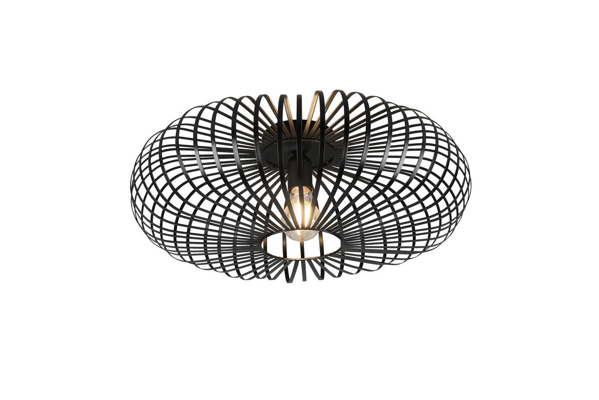 DECKENLEUCHTE  50/18 cm    - Schwarz, Design, Metall (50/18cm) - Trio Leuchten