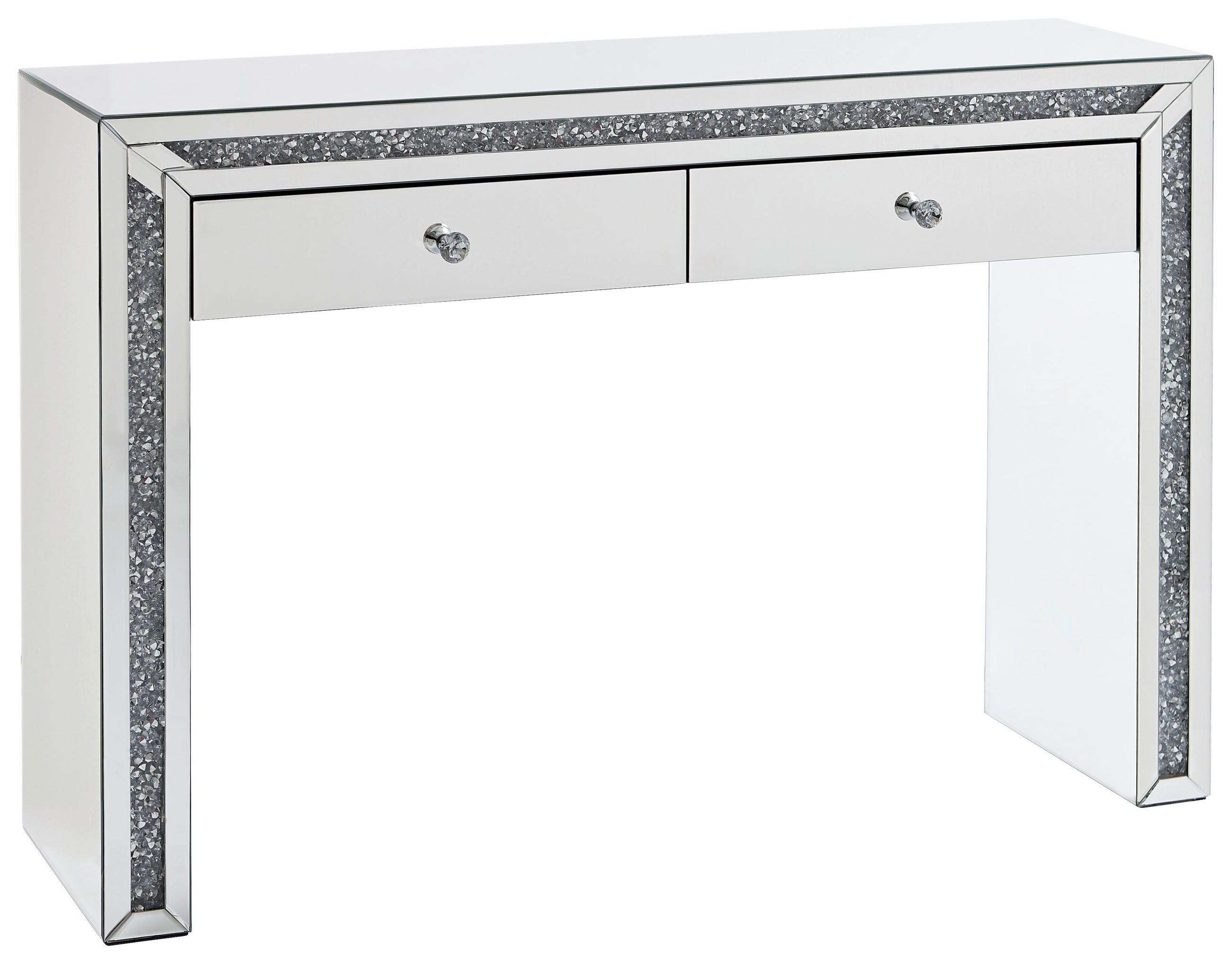 KONZOLOVÝ STOLEK, barvy stříbra, 120/35/81 cm - barvy stříbra, Lifestyle, kov/kompozitní dřevo (120/35/81cm) - Xora