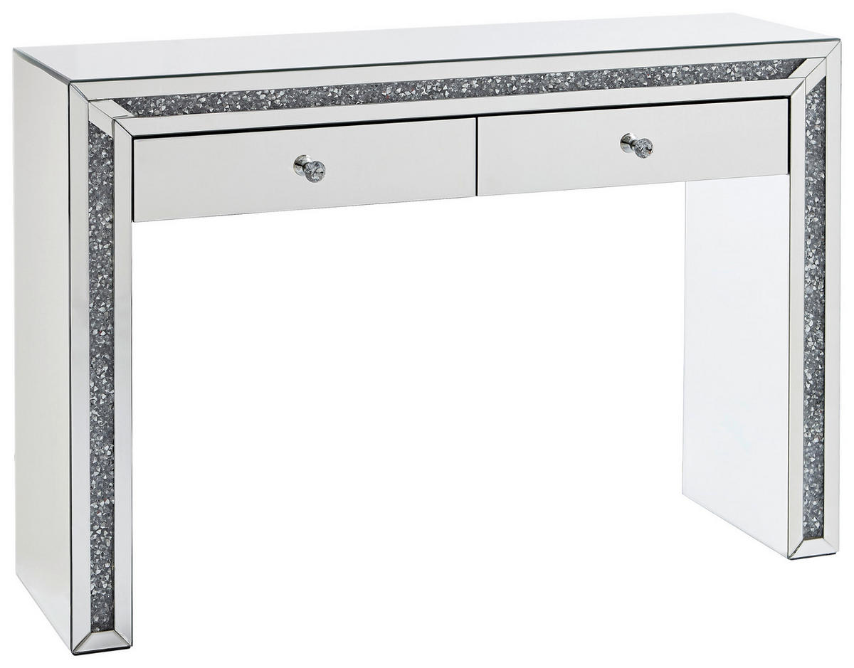 KONZOLOVÝ STOLEK, barvy stříbra, 120/35/81 cm - barvy stříbra, Lifestyle, kov/kompozitní dřevo (120/35/81cm) - Xora