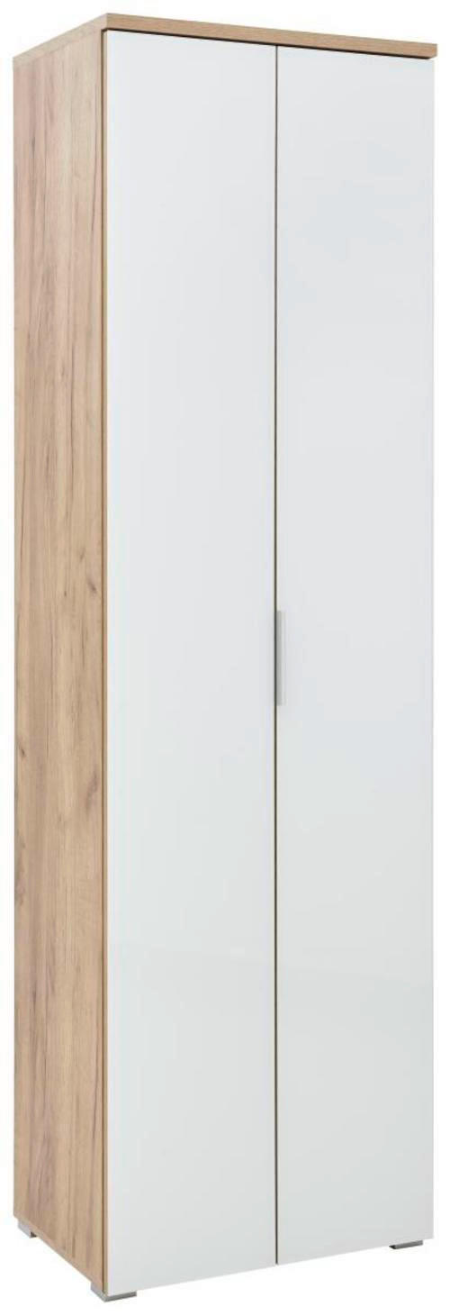 DULAP PENTRU HOL 59/197/40 cm  - argintiu/alb, Design, plastic/sticlă (59/197/40cm) - Voleo