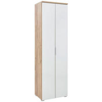 SKŘÍŇ NA ODĚV, bílá, barvy dubu, 59/197/40 cm - bílá/barvy stříbra, Design, kov/kompozitní dřevo (59/197/40cm) - Voleo