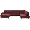 WOHNLANDSCHAFT in Lederlook, Mikrofaser Bordeaux  - Bordeaux/Schwarz, Design, Textil/Metall (179/343/220cm) - Beldomo System