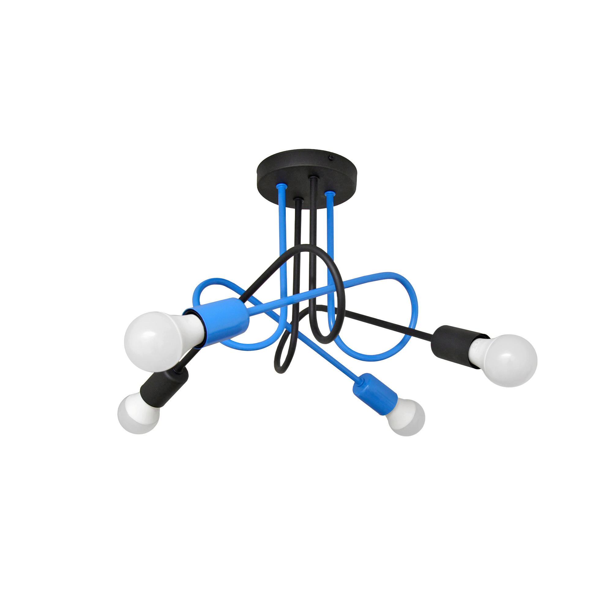 KINDERDECKENLEUCHTE 47/47/30 cm   - Blau/Schwarz, LIFESTYLE, Metall (47/47/30cm)