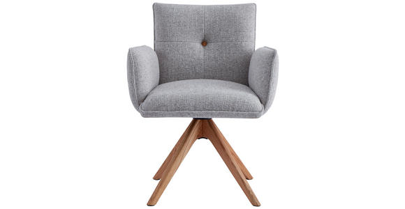 ARMLEHNSTUHL in Webstoff - Taupe/Eichefarben, Design, Holz/Textil (63/63/82cm) - Novel