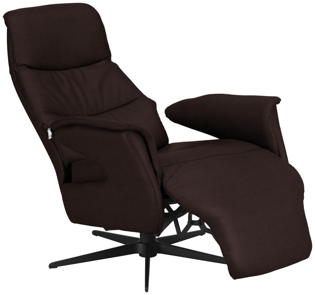 RELAXSESSEL Echtleder    - Dunkelbraun/Schwarz, Design, Leder/Metall (74/105/83cm) - Welnova