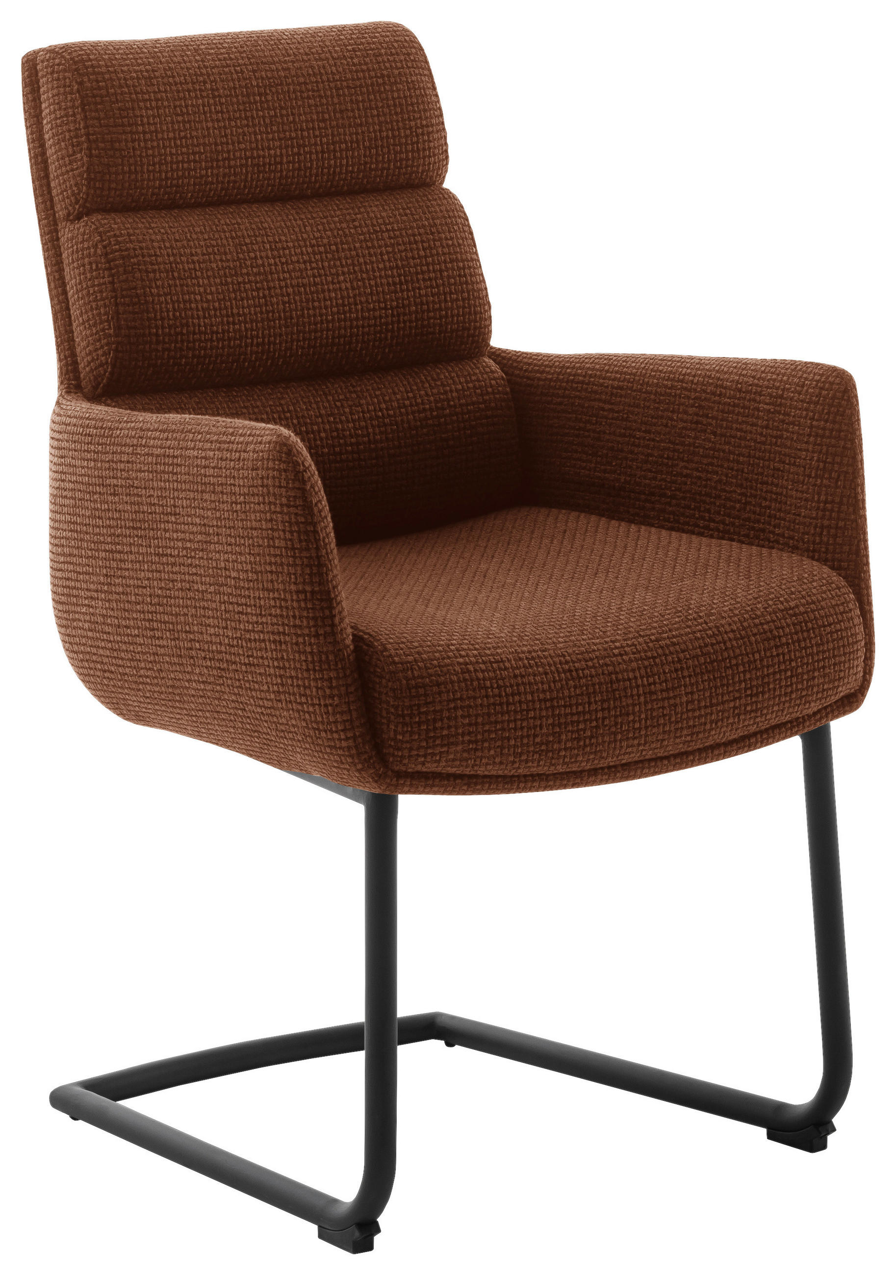 ARMLEHNSTUHL  Stoffauswahl, Typenauswahl, Gestellauswahl Webstoff  Schwarz, Rostfarben  - Rostfarben/Schwarz, Design, Textil/Metall (61/90/64cm) - Dieter Knoll