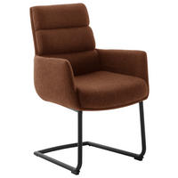 ARMLEHNSTUHL  Stoffauswahl, Typenauswahl, Gestellauswahl Webstoff  Schwarz, Rostfarben  - Rostfarben/Schwarz, Design, Textil/Metall (61/90/64cm) - Dieter Knoll