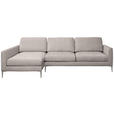 ECKSOFA Taupe Chenille  - Taupe/Silberfarben, KONVENTIONELL, Textil/Metall (143/284cm) - Carryhome