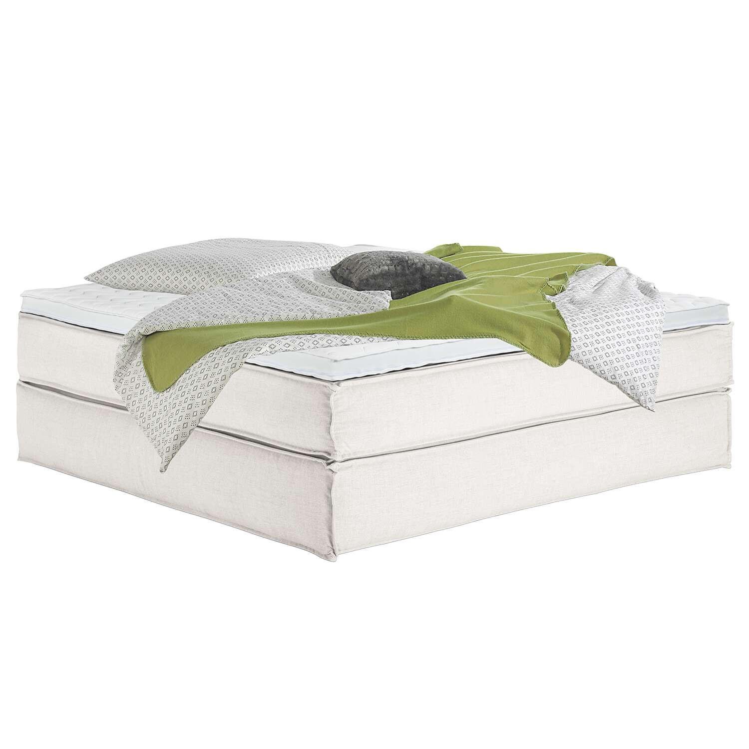 BOXSPRINGBETT 200/220 cm  in Creme  - Creme/Schwarz, Design, Textil (200/220cm) - home24