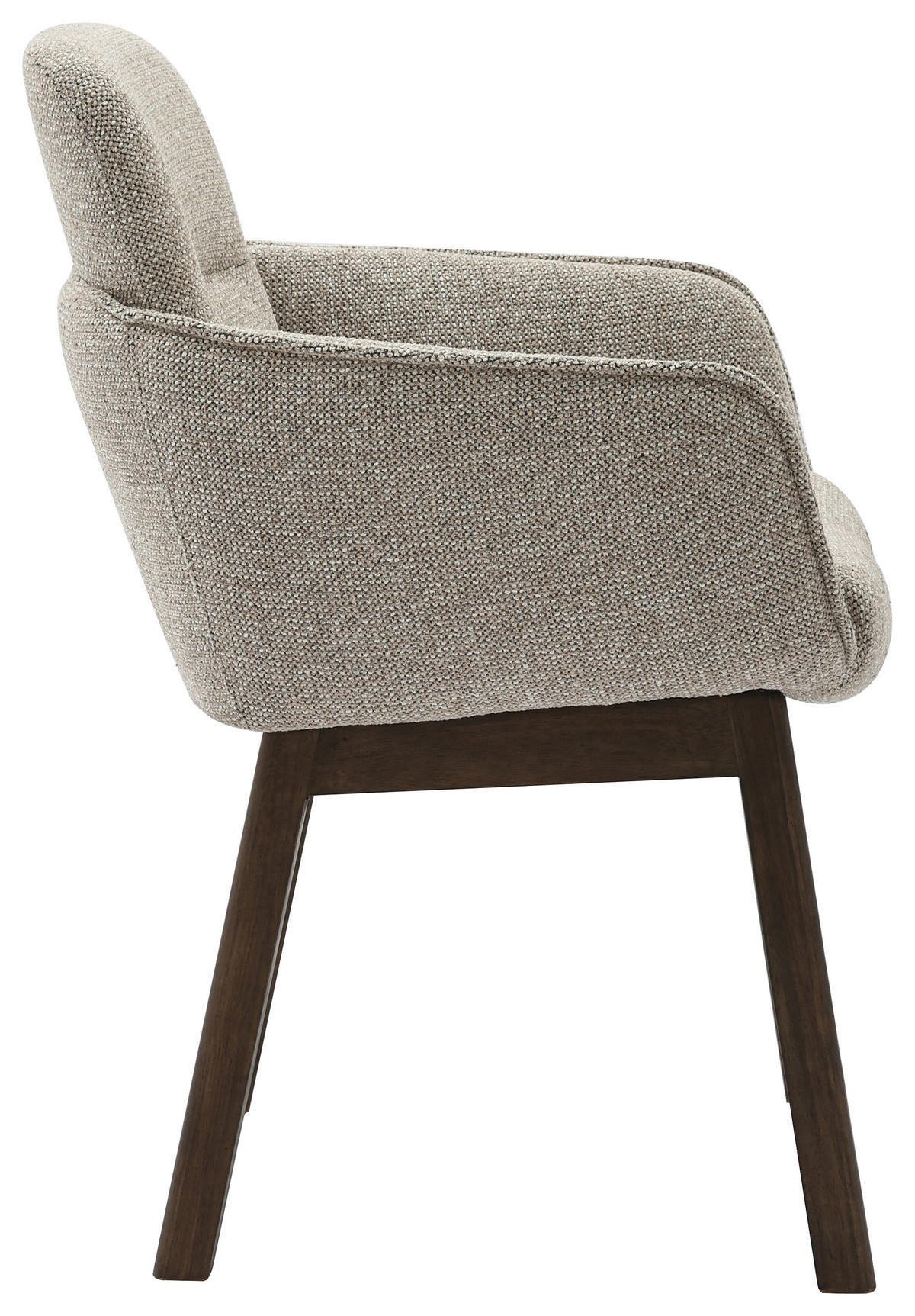 ARMLEHNSTUHL  in Struktur  - Beige/Dunkelbraun, MODERN, Holz/Textil (61/88/59cm) - MID.YOU
