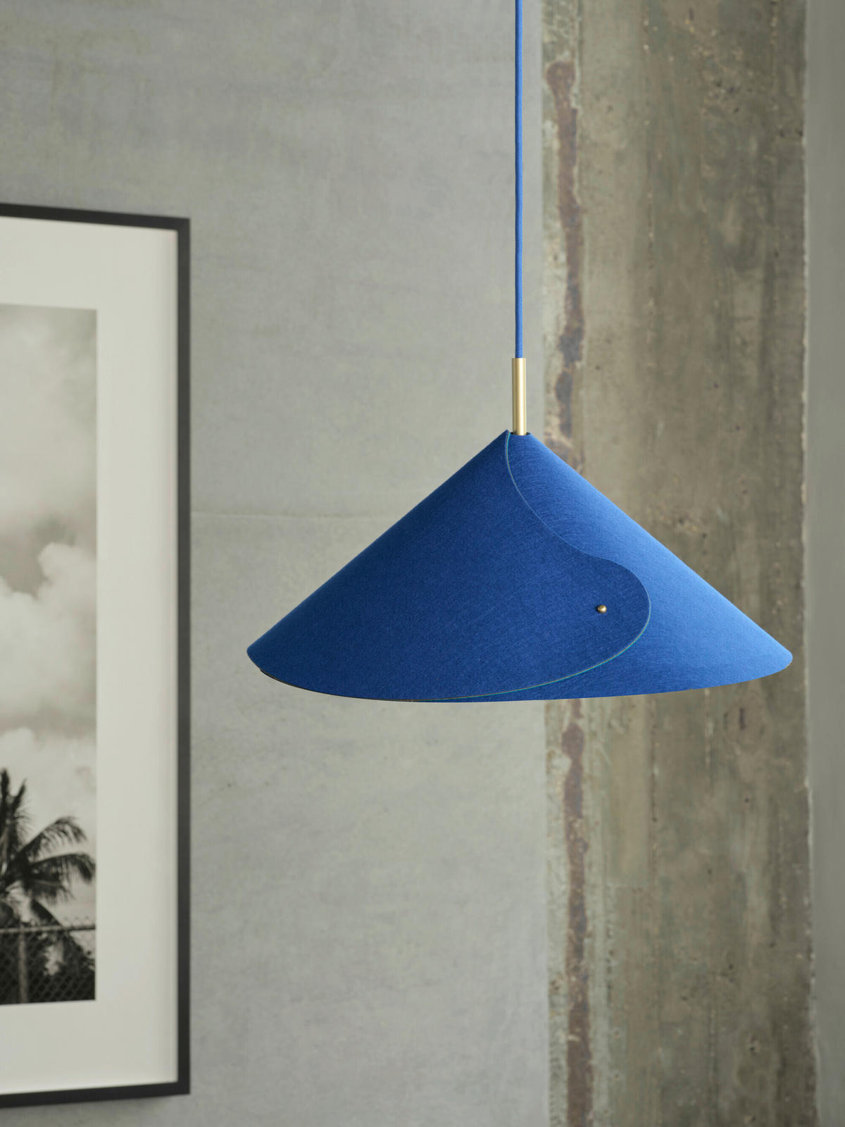 PENDELLEUCHTE 50/126,5 cm  - Blau, Basics, Textil/Metall (50/126,5cm) - Osram