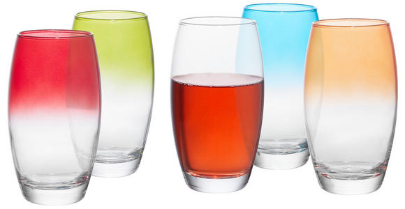 LONGDRINKGLAS 510 ml  - Klar/Rot, Trend, Glas (6,6cm) - Homeware