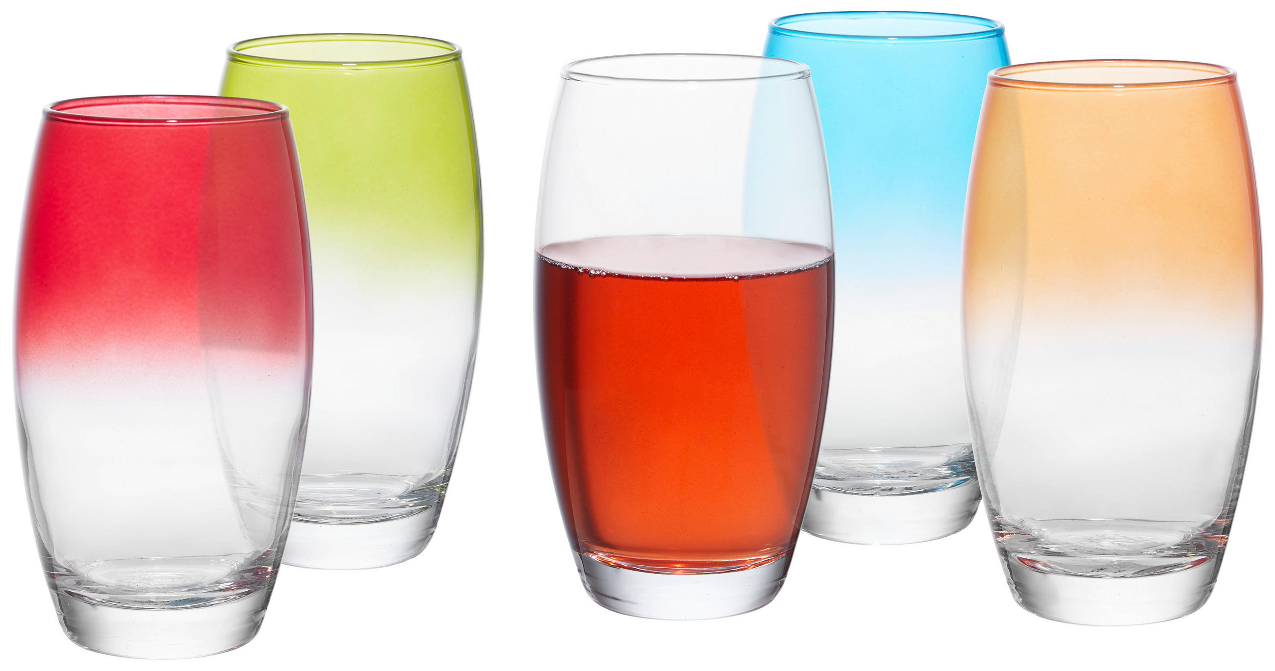 LONGDRINKGLAS 510 ml  - Klar/Grün, Trend, Glas (6,6cm) - Homeware