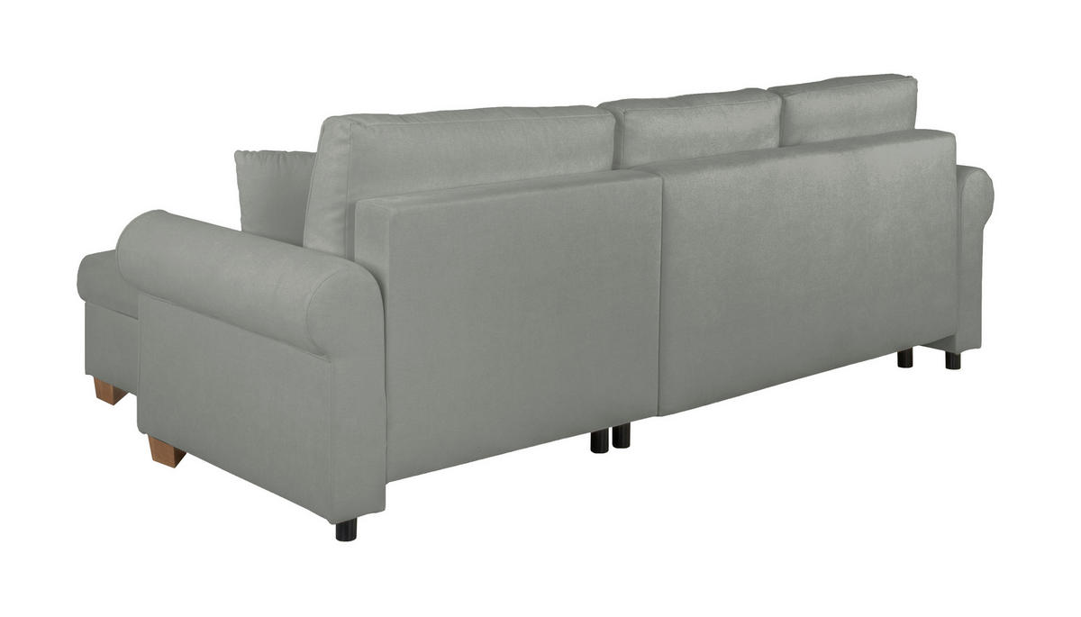 ECKSOFA in Dunkelgrau  - Dunkelgrau/Buchefarben, Design, Holz/Textil (266/161cm) - MID.YOU
