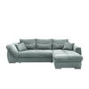 ECKSOFA Hellblau Cord  - Chromfarben/Hellblau, MODERN, Holz/Textil (302/188cm) - MID.YOU