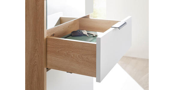 GARDEROBE in 122/195/35 cm - Weiß/Eiche Artisan, Design, Glas/Holzwerkstoff (122/195/35cm) - Xora