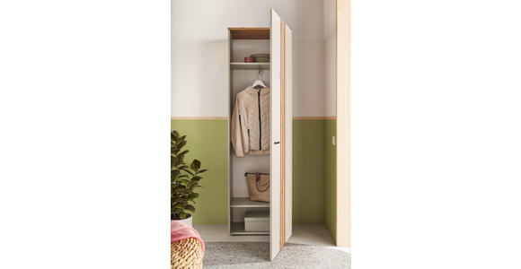 GARDEROBENSCHRANK in 60/197/38 cm - Kaschmir/Eichefarben, Basics, Holzwerkstoff/Kunststoff (60/197/38cm) - Xora