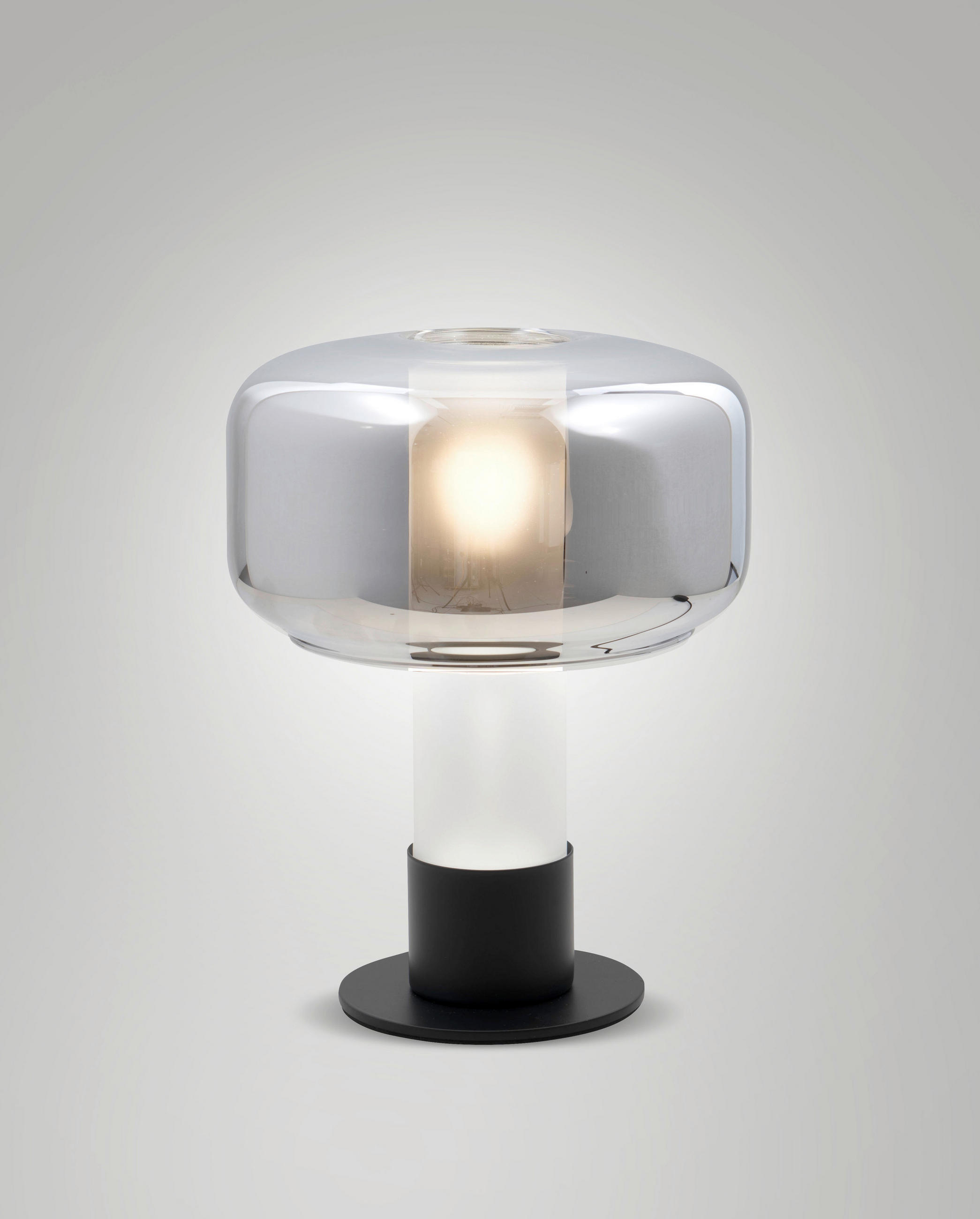TISCHLEUCHTE Flick 22/28 cm   - Rotbraun/Schwarz, LIFESTYLE, Glas/Metall (22/28cm) - Fabas Luce