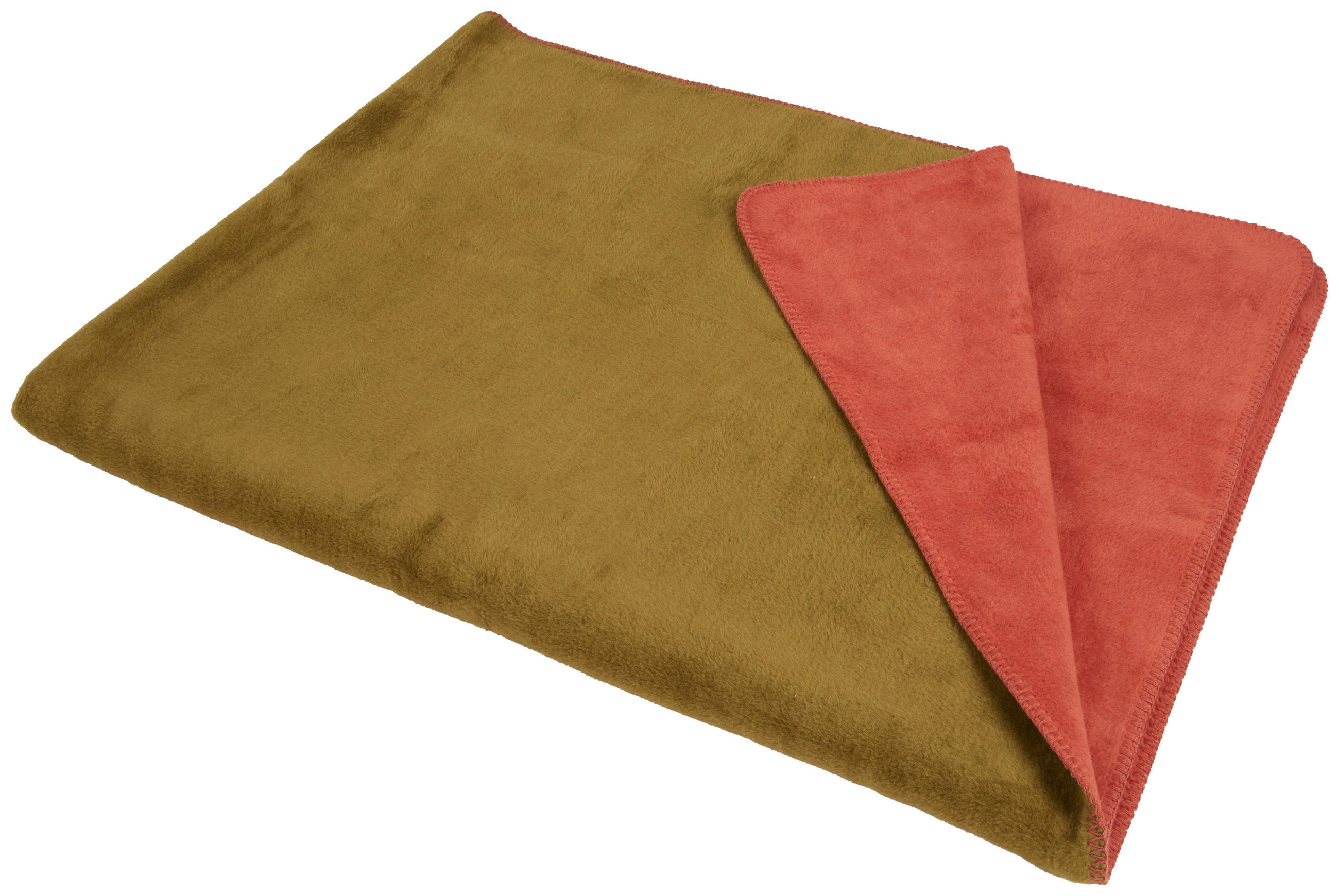 PĂTURĂ 150/200 cm  - teracotă/verde închis, Basics, textil (150/200cm) - Novel