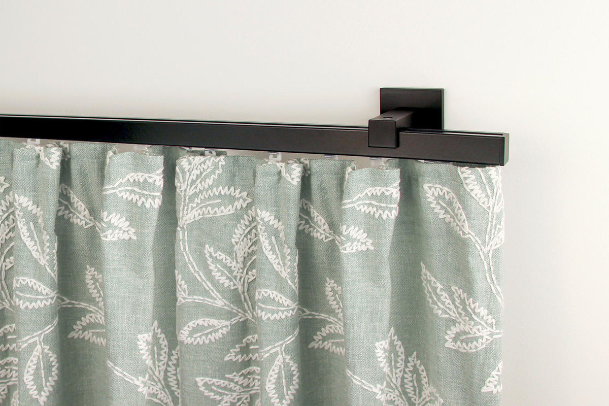 VORHANGSTANGENSET 130 cm  - Schwarz, Basics, Metall (130cm)