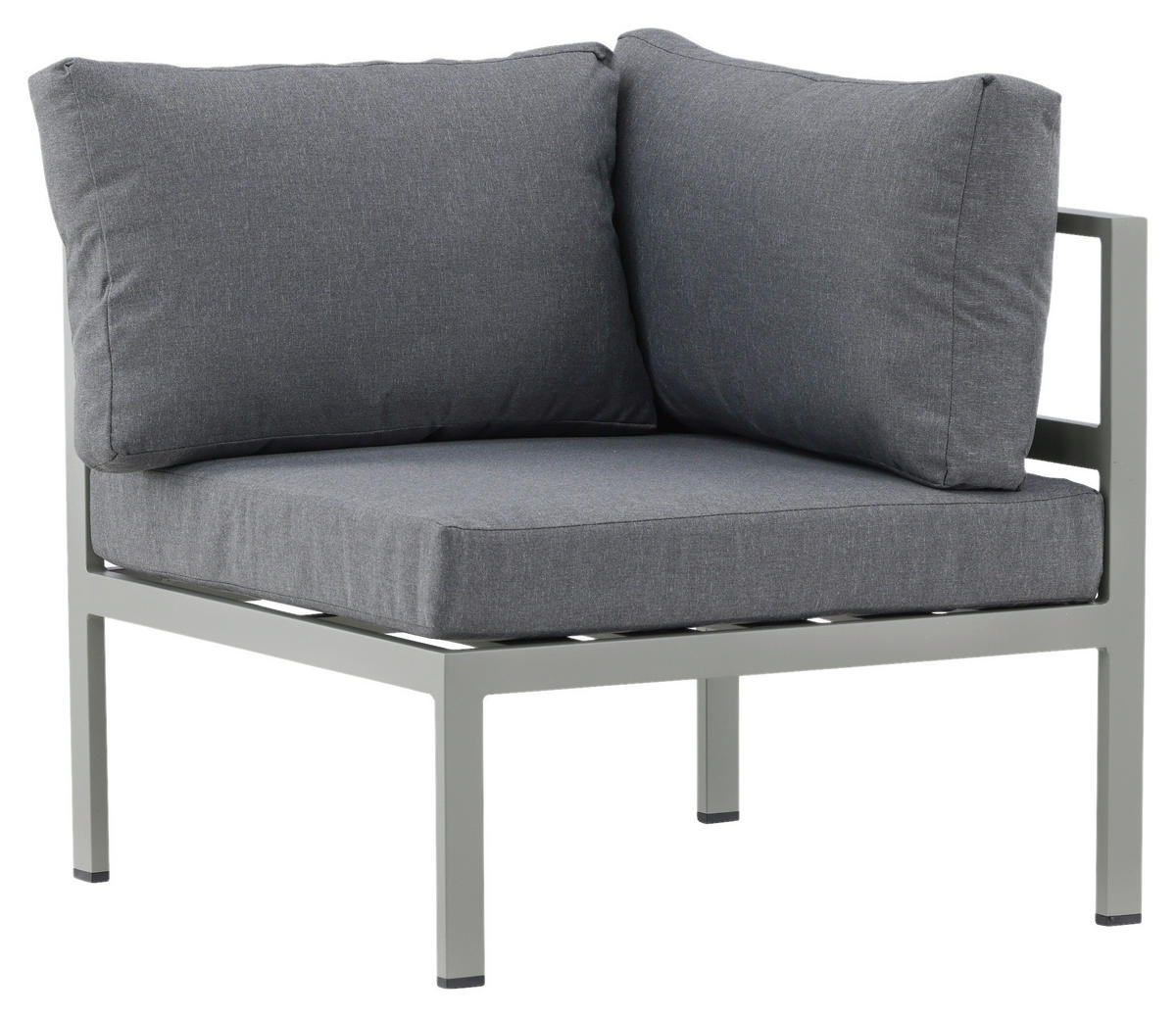 LOUNGEGRUPP HÖRNMODUL  - grå/pastellgrön, Klassisk, metall (74/65/74cm) - Gardenson