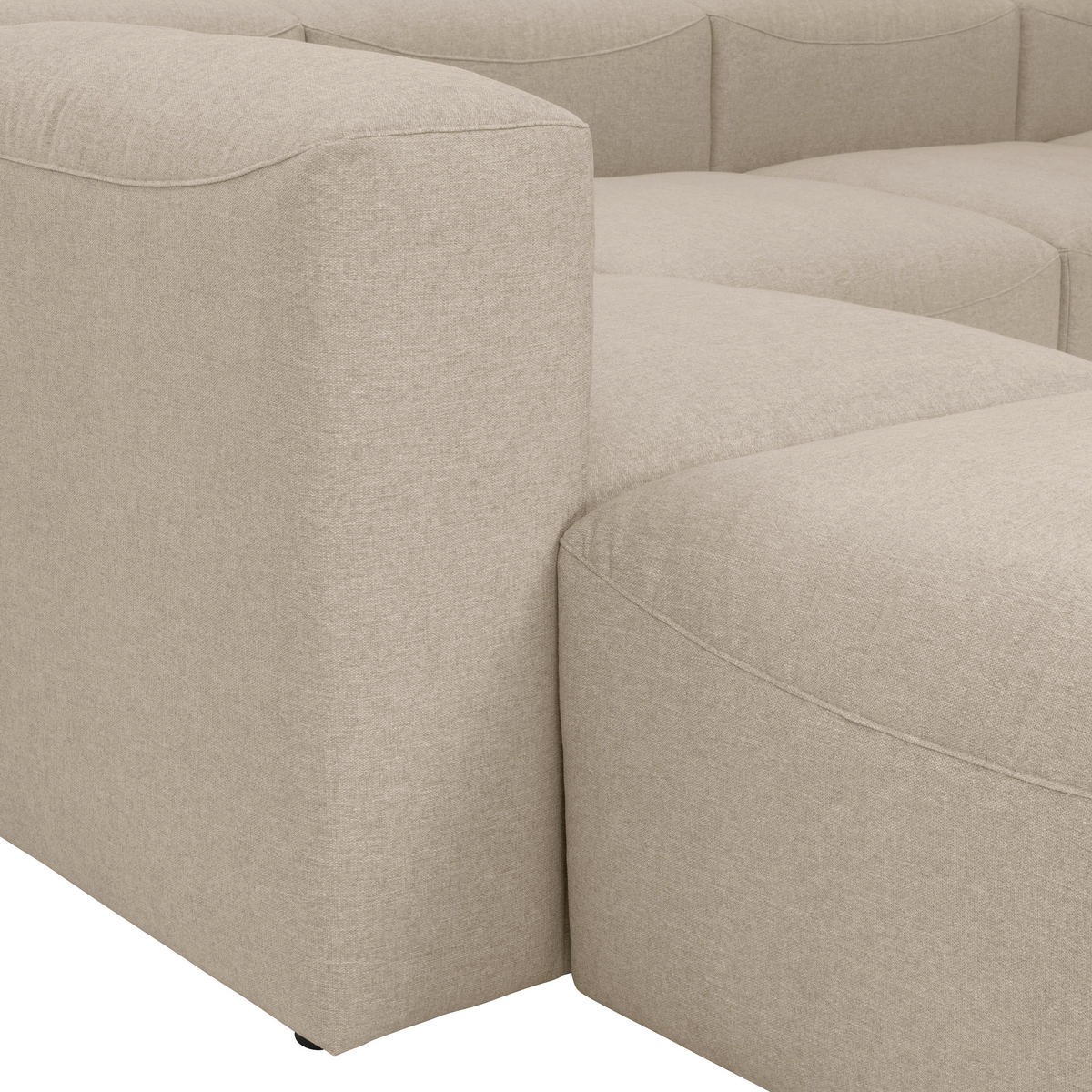WOHNLANDSCHAFT in Flachgewebe Creme  - Creme, Design, Kunststoff/Textil (250/350/235cm) - Max Winzer
