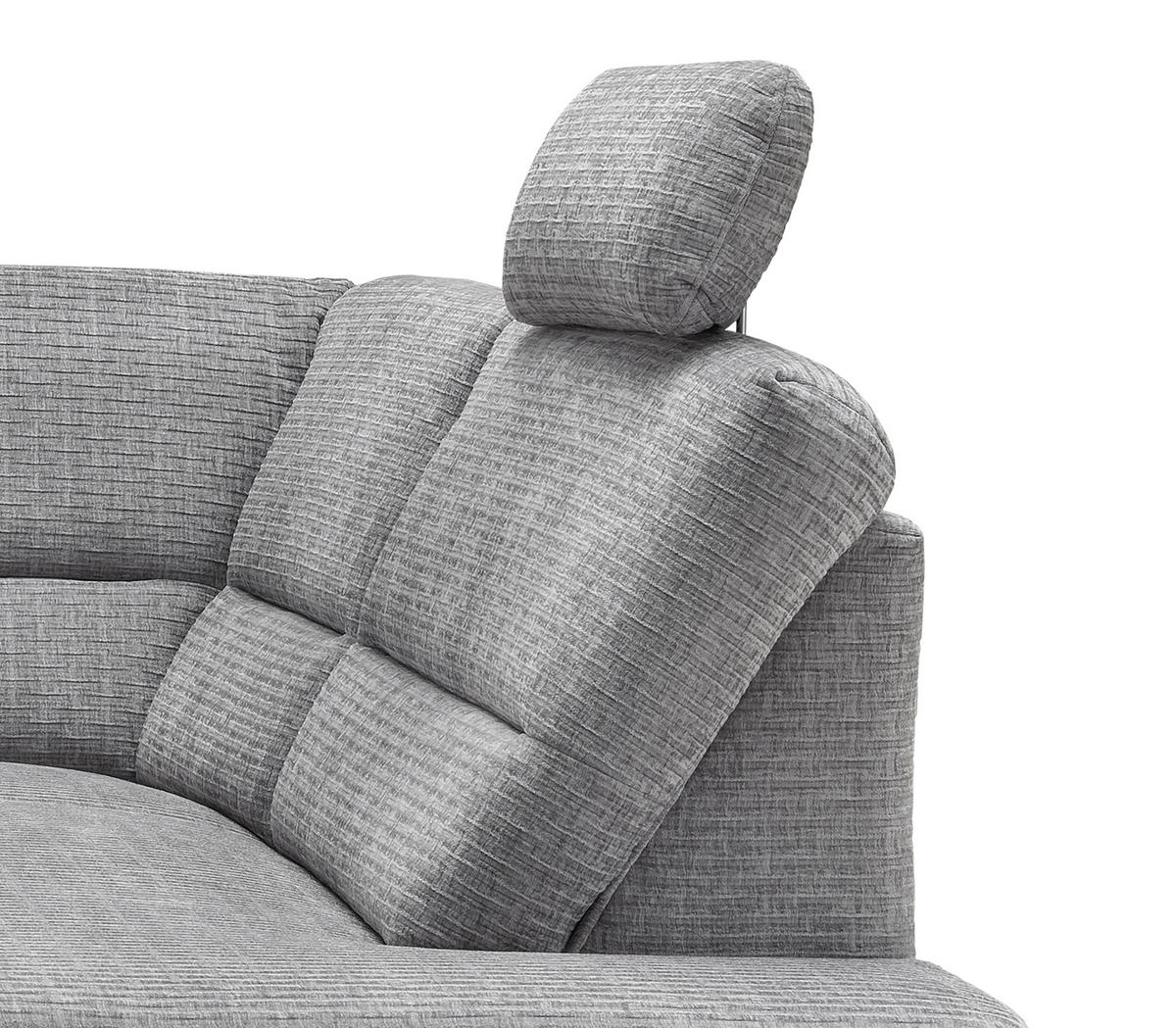 ECKSOFA in Mikrofaser Grau  - Weiss/Schwarz, Modern, Holz/Textil (266/190cm) - Livetastic