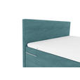 BOXSPRINGBETT 180/200 cm  in Türkis  - Türkis/Schwarz, KONVENTIONELL, Textil/Metall (180/200cm) - Carryhome