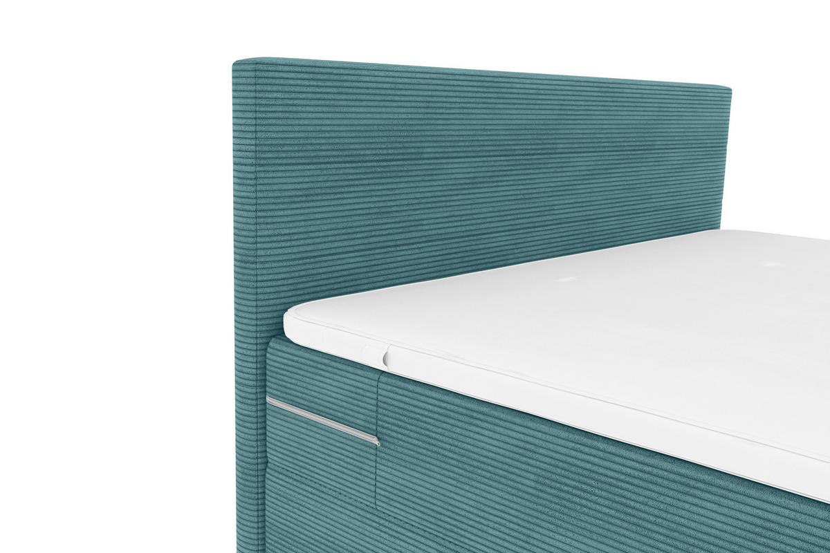 BOXSPRINGBETT 180/200 cm  in Türkis  - Türkis/Schwarz, Konventionell, Textil/Metall (180/200cm) - Carryhome