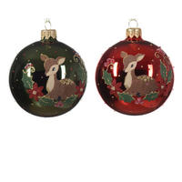 CHRISTBAUMKUGEL 8 cm  - Rot/Grün, LIFESTYLE, Glas (8cm)