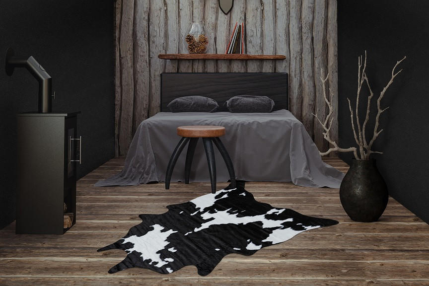UMJETNA KOŽA 150/200 cm   crna, bijela  RODEO  - bijela/crna, Lifestyle, plastika (150/200cm)