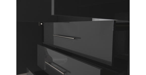 KLEIDERSCHRANK 196/219/59 cm 4-türig Anthrazit, Anthrazit Hochglanz - Anthrazit/Anthrazit Hochglanz, KONVENTIONELL, Holzwerkstoff/Metall (196/219/59cm) - Carryhome