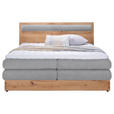 BOXSPRINGBETT 180/200 cm  in Eichefarben, Hellgrau  - Eichefarben/Hellgrau, Natur, Holz/Holzwerkstoff (180/200cm) - Valnatura