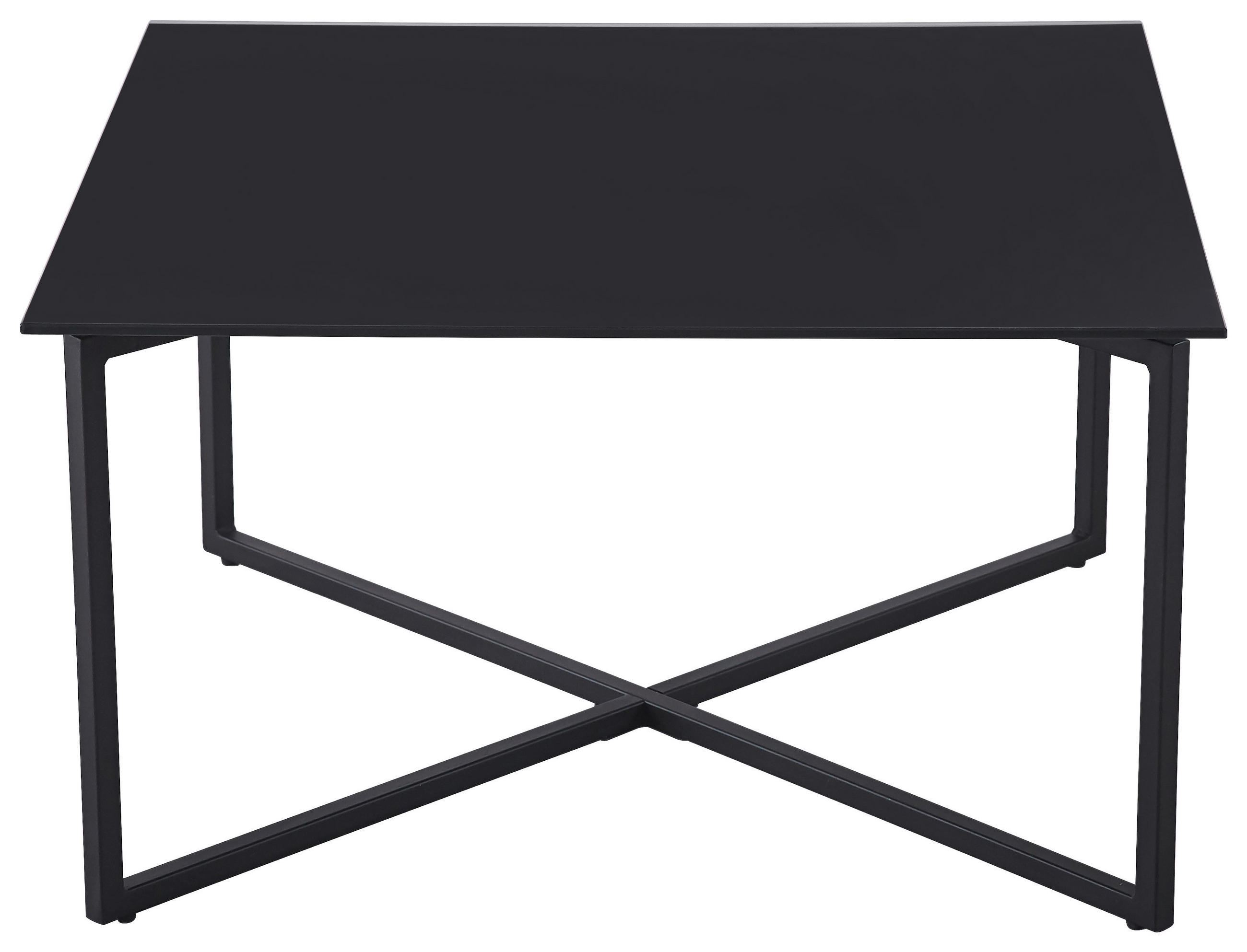 COUCHTISCH ESG 80/80/45 cm quadratisch Schwarz  - Schwarz, Design, Glas/Metall (80/80/45cm) - Carryhome