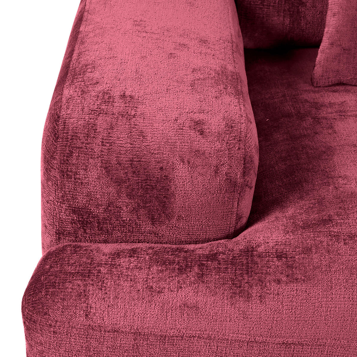 BIG SOFFA i chenille bordeaux  - bordeaux/svart, Klassisk, textil/plast (282/73/115cm) - MID.YOU