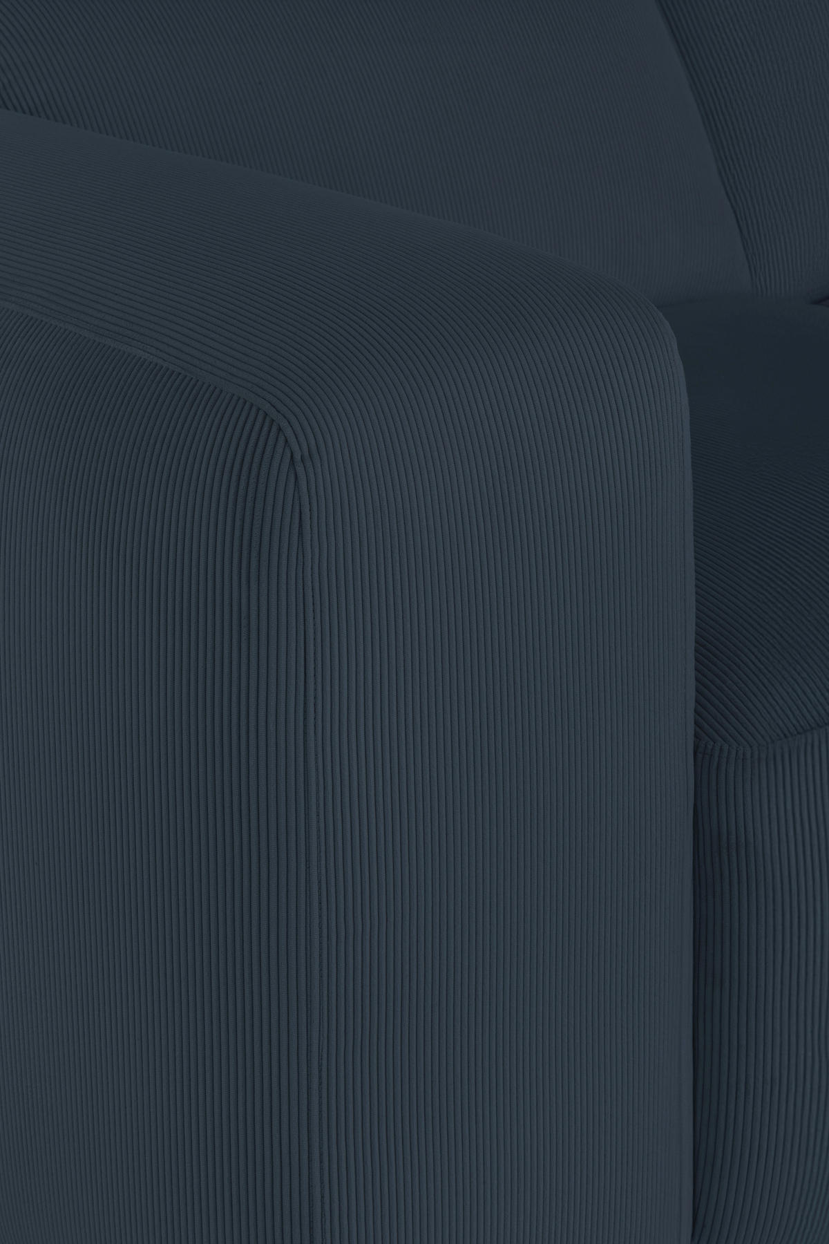 ECKSOFA HANNAH Blau Cord  - Blau/Schwarz, Design, Kunststoff/Textil (304/200cm) - MID.YOU